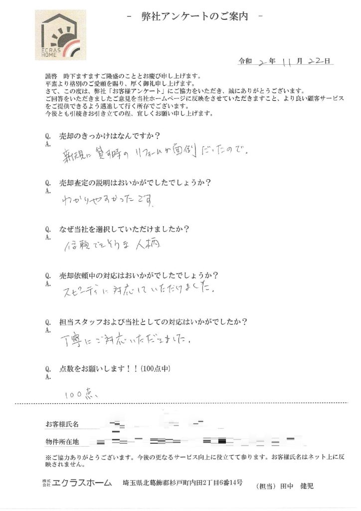 収益物件の処分に困っていたが、丁寧、スピーディーに対応していただけた。